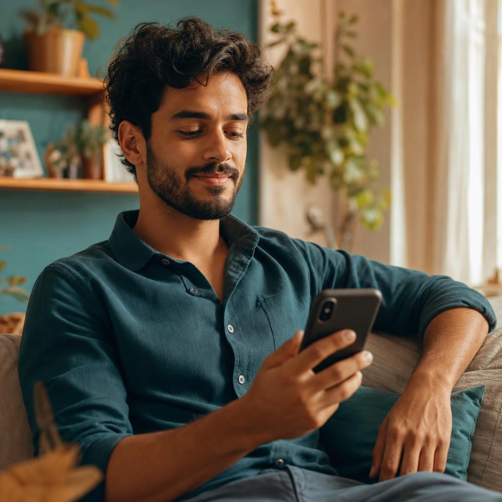Paciente em consulta de telemedicina pelo celular